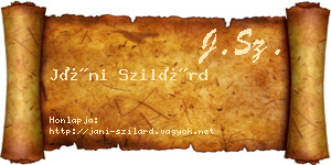 Jáni Szilárd névjegykártya