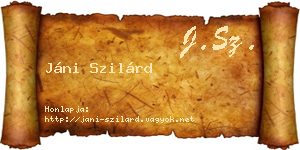 Jáni Szilárd névjegykártya