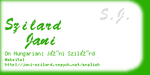 szilard jani business card